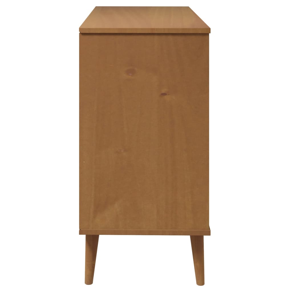 Drawer Cabinet MOLDE Brown 113x40x80 cm Solid Wood Pine