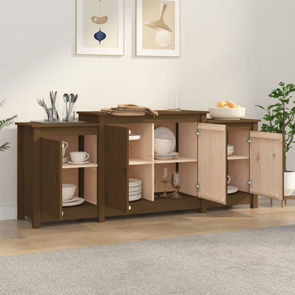 Sideboard Honey Brown 164x37x68 cm Solid Wood Pine
