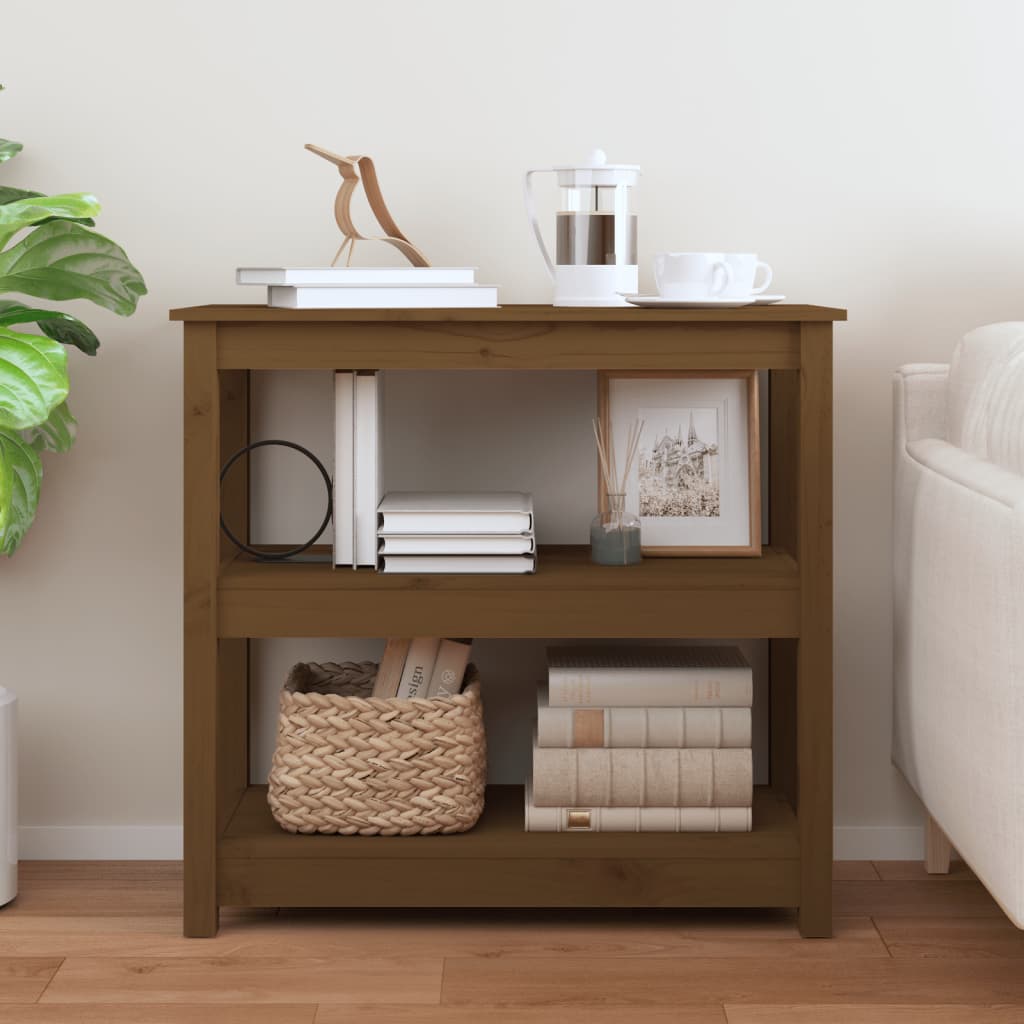 Console Table Honey Brown 80x40x74 cm Solid Wood Pine