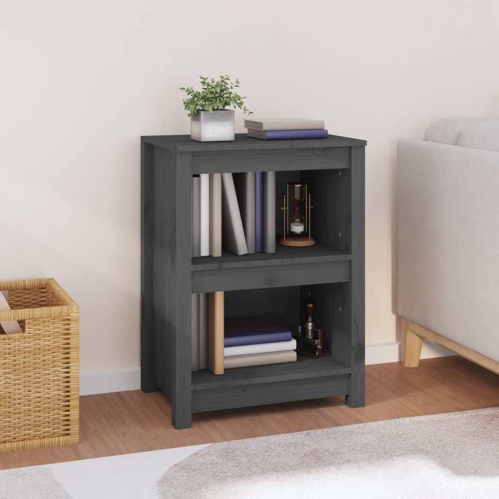 Book Cabinet Grey 50x35x68 cm Solid Wood Pine