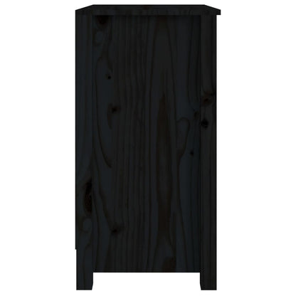 Book Cabinet Black 50x35x68 cm Solid Wood Pine