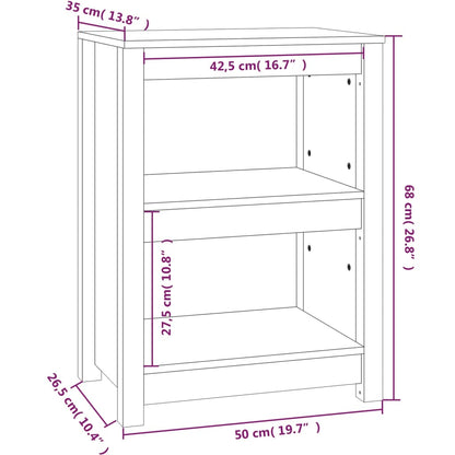 Book Cabinet Black 50x35x68 cm Solid Wood Pine