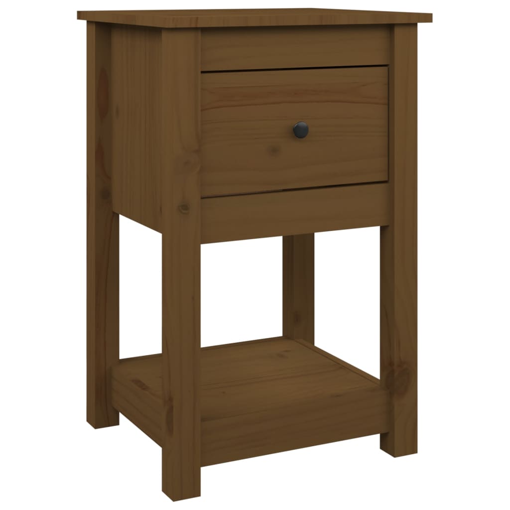 Bedside Cabinet Honey Brown 40x35x61.5 cm Solid Wood Pine