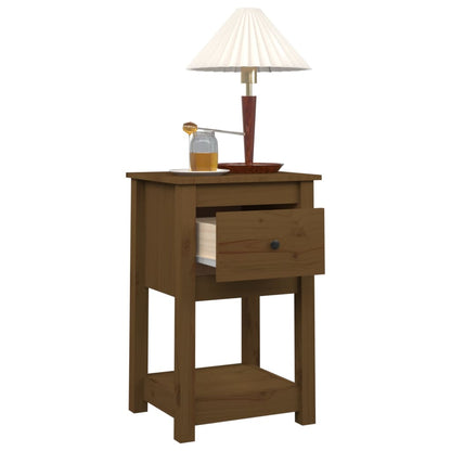 Bedside Cabinet Honey Brown 40x35x61.5 cm Solid Wood Pine