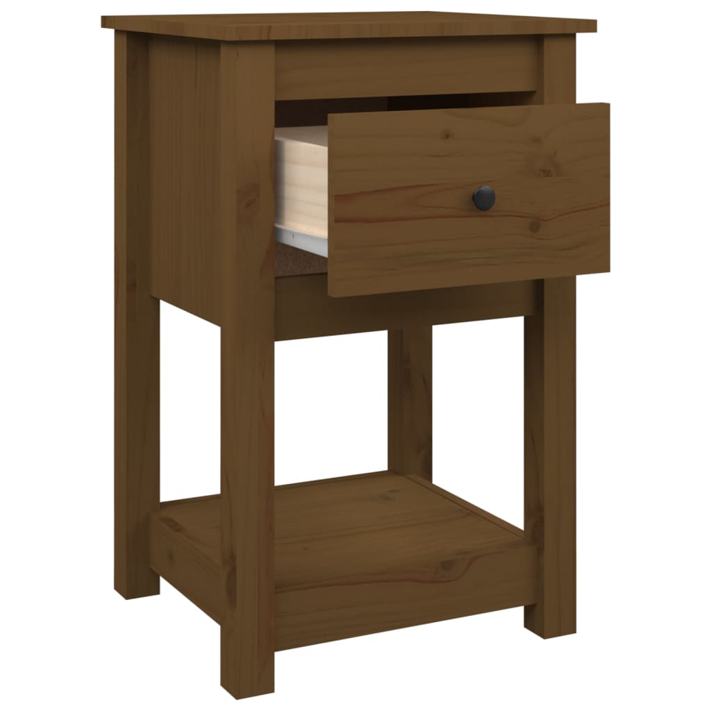 Bedside Cabinet Honey Brown 40x35x61.5 cm Solid Wood Pine
