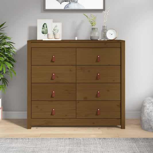 Side Cabinet Honey Brown 100x40x90 cm Solid Wood Pine