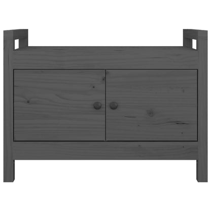 Hall Bench Grey 80x40x60 cm Solid Wood Pine