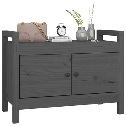 Hall Bench Grey 80x40x60 cm Solid Wood Pine