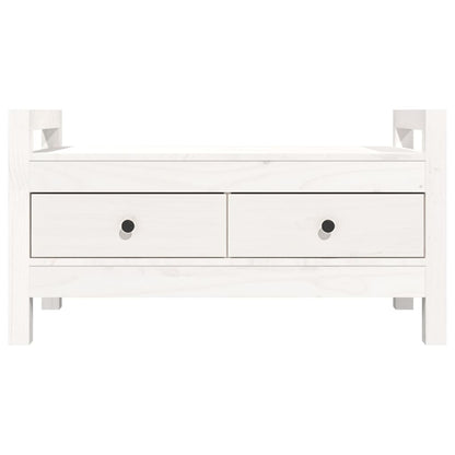 Hall Bench White 80x40x43 cm Solid Wood Pine