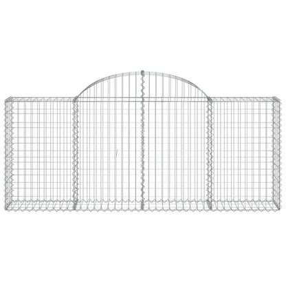 Arched Gabion Baskets 2 pcs 200x30x80/100 cm Galvanised Iron