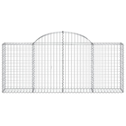 Arched Gabion Baskets 5 pcs 200x30x80/100 cm Galvanised Iron