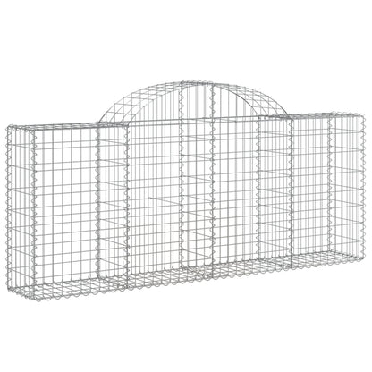 Arched Gabion Baskets 7 pcs 200x30x80/100 cm Galvanised Iron