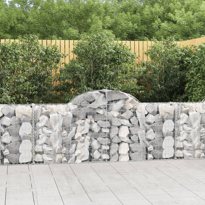 Arched Gabion Baskets 7 pcs 200x30x80/100 cm Galvanised Iron