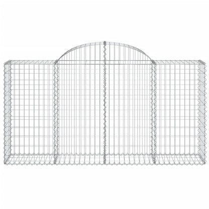 Arched Gabion Baskets 7 pcs 200x50x100/120 cm Galvanised Iron