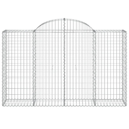 Arched Gabion Baskets 4 pcs 200x50x120/140 cm Galvanised Iron