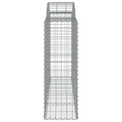 Arched Gabion Baskets 4 pcs 200x50x120/140 cm Galvanised Iron