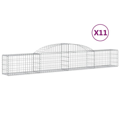 Arched Gabion Baskets 11 pcs 300x30x40/60 cm Galvanised Iron