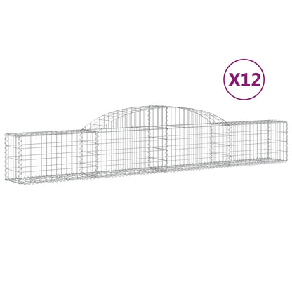 Arched Gabion Baskets 12 pcs 300x30x40/60 cm Galvanised Iron