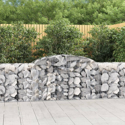 Arched Gabion Baskets 9 pcs 300x50x80/100 cm Galvanised Iron