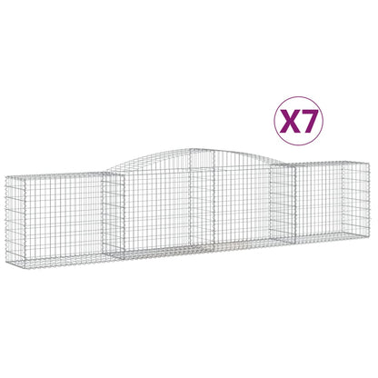 Arched Gabion Baskets 7 pcs 400x50x80/100 cm Galvanised Iron