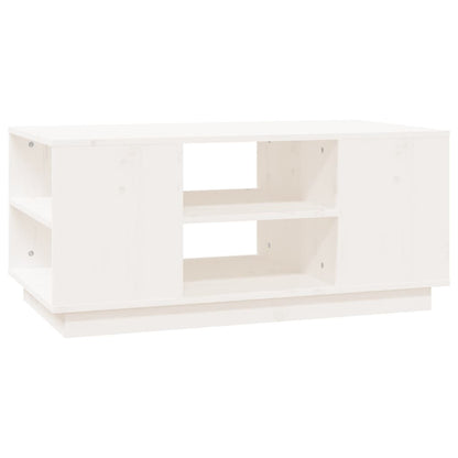 Coffee Table White 90x49x40.5 cm Solid Wood Pine