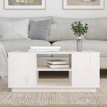 Coffee Table White 90x49x40.5 cm Solid Wood Pine
