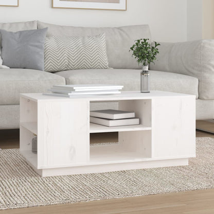 Coffee Table White 90x49x40.5 cm Solid Wood Pine