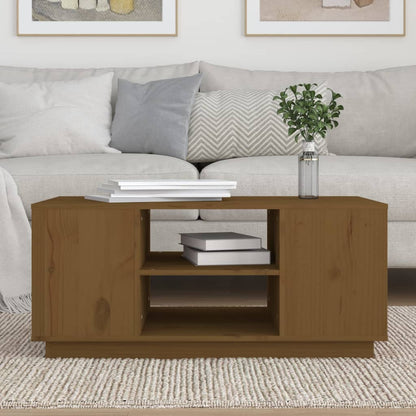 Coffee Table Honey Brown 90x49x40.5 cm Solid Wood Pine