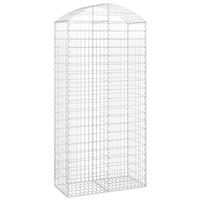 Arched Gabion Basket 100x50x200/220 cm Galvanised Iron
