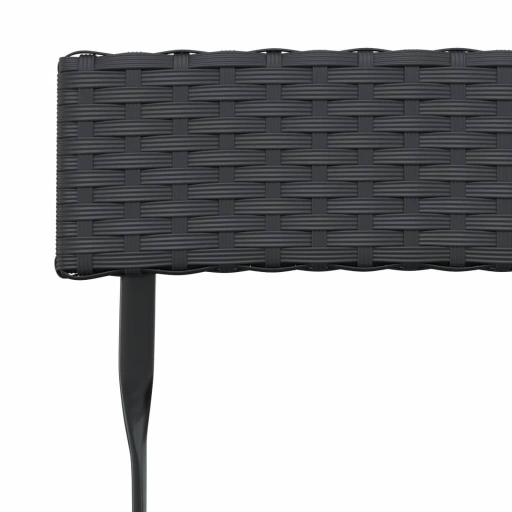 Folding Bistro Chairs 6 pcs Black Poly Rattan and Steel