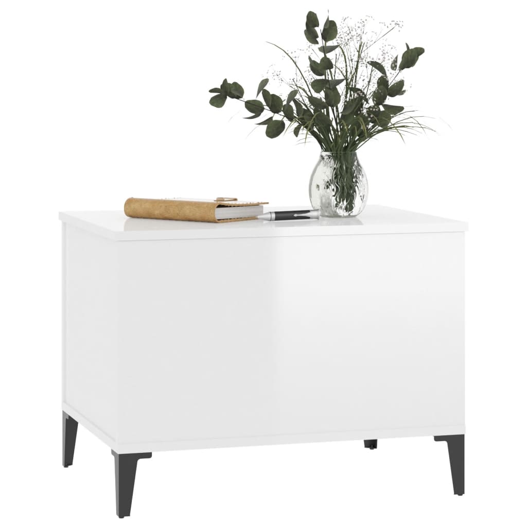 Coffee Table High Gloss White 60x44.5x45 cm Engineered Wood