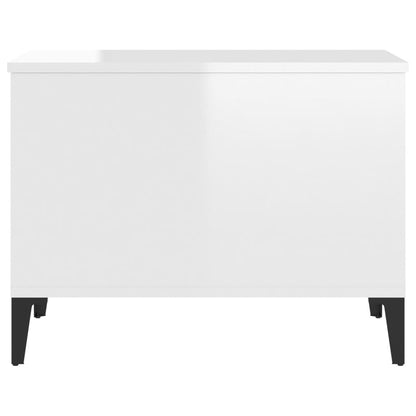Coffee Table High Gloss White 60x44.5x45 cm Engineered Wood