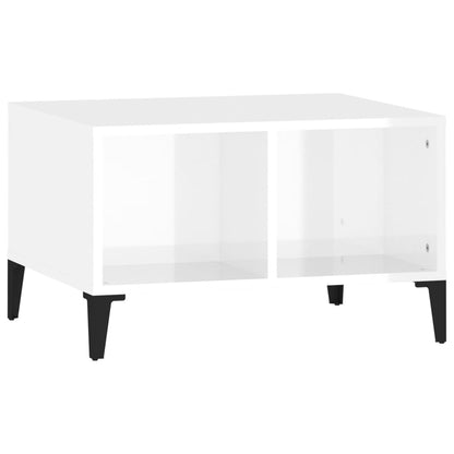 Coffee Table High Gloss White 60x50x36.5 cm Engineered Wood