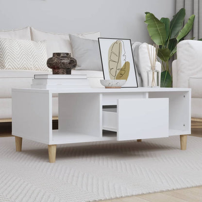 Coffee Table White 90x50x36,5 cm Engineered Wood