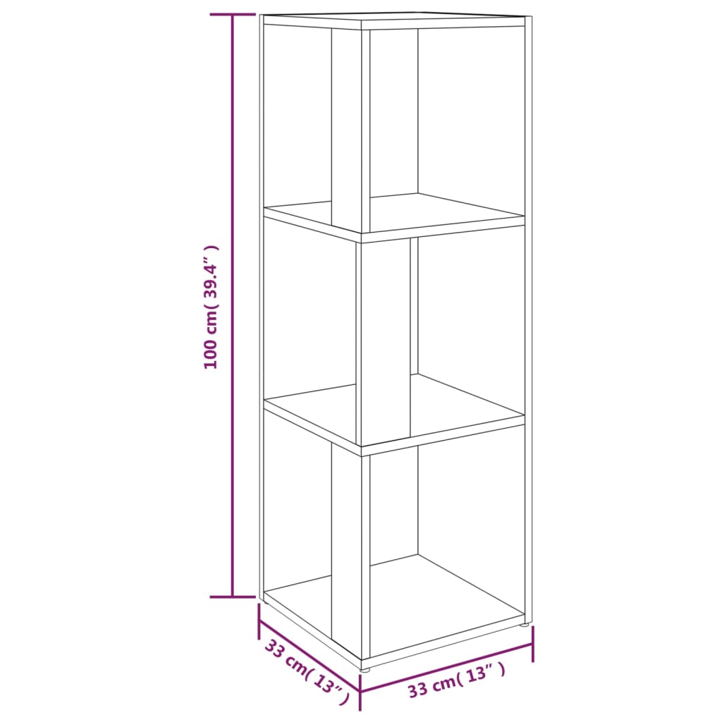 Corner Cabinet Smoked Oak 33x33x100 cm Engineered Wood