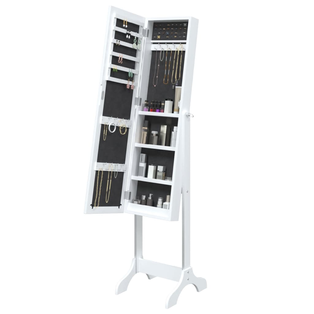 Free-Standing Mirror White 34x37x146 cm