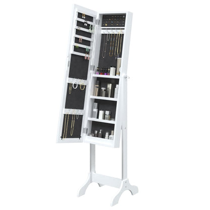 Free-Standing Mirror White 34x37x146 cm