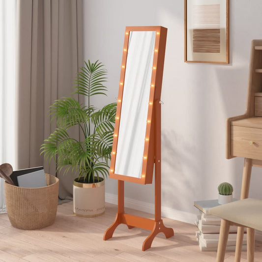 Free-Standing Mirror with LED 34x37x146 cm