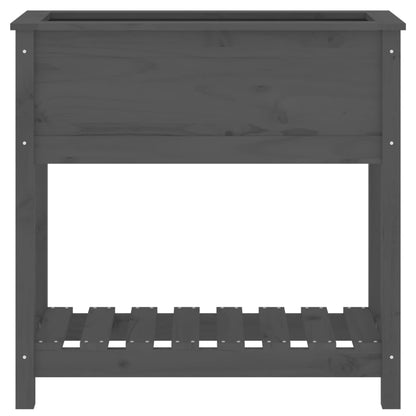 Planter with Shelf Grey 82.5x34.5x81 cm Solid Wood Pine