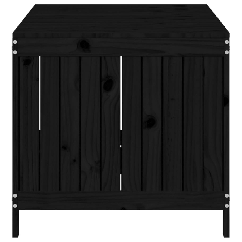 Garden Storage Box Black 147x68x64 cm Solid Wood Pine
