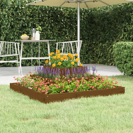 Planter Honey Brown 80x80x27 cm Solid Wood Pine