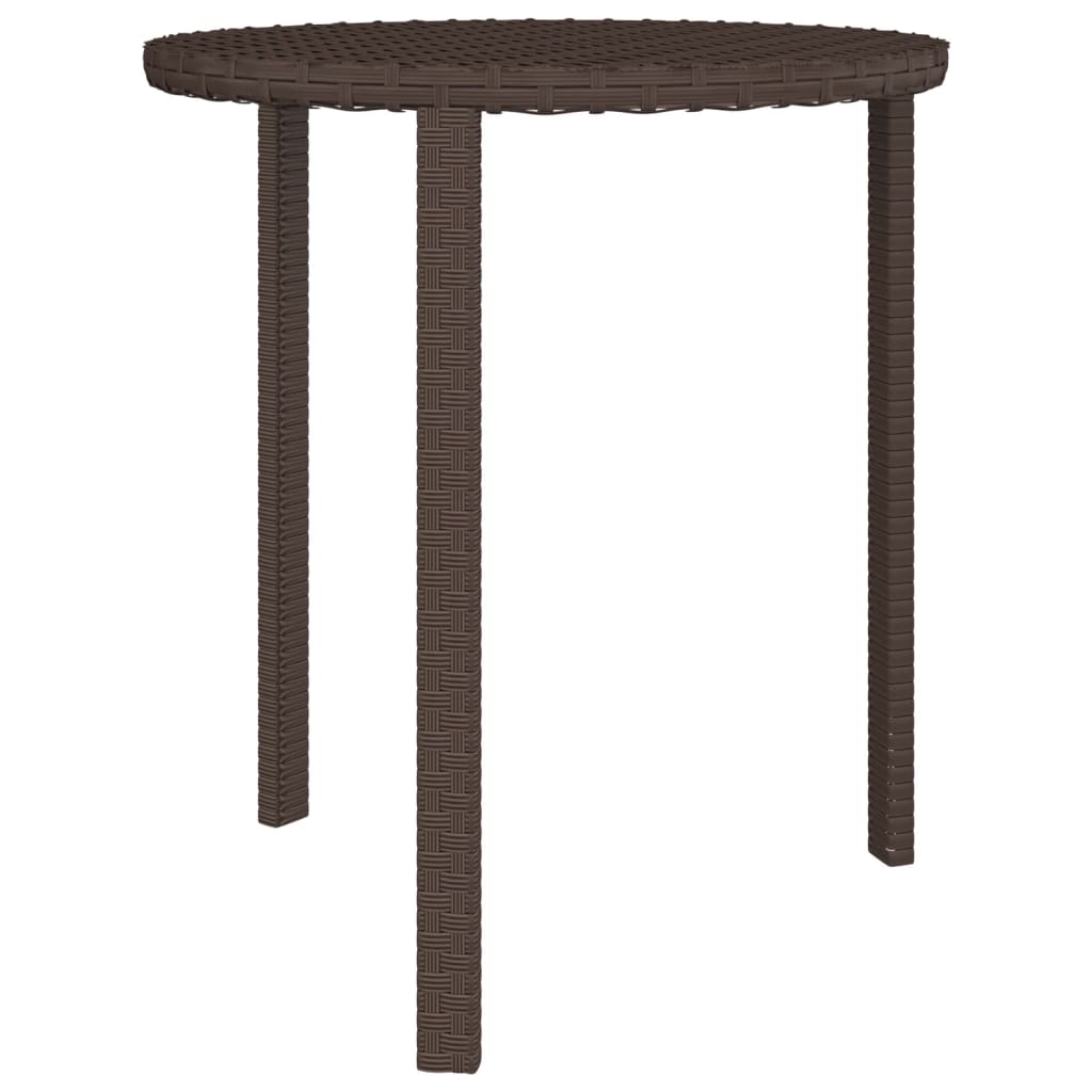 Side Tables 3 pcs Brown Poly Rattan