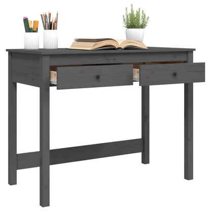 Desk with Drawers Grey 100x50x78 cm Solid Wood Pine
