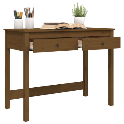 Desk with Drawers Honey Brown 100x50x78 cm Solid Wood Pine
