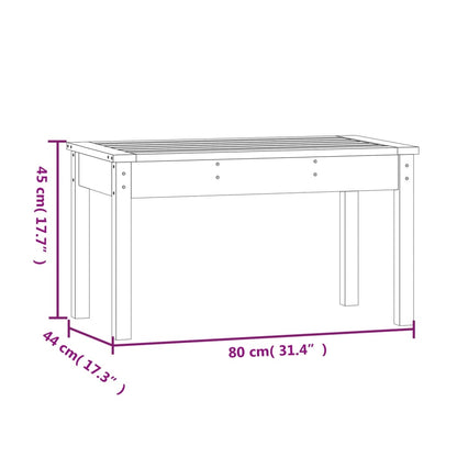 Garden Bench Black 80x44x45 cm Solid Wood Pine