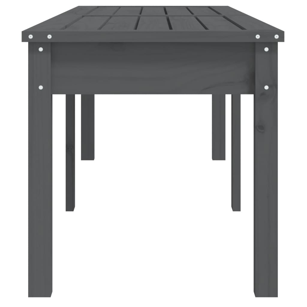 2-Seater Garden Bench Grey 159.5x44x45 cm Solid Wood Pine