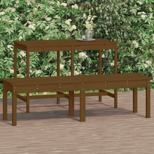 2-Seater Garden Bench Honey Brown 159.5x44x45 cm Solid Wood Pine