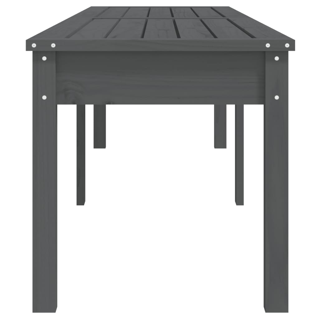 2-Seater Garden Bench Grey 203.5x44x45 cm Solid Wood Pine