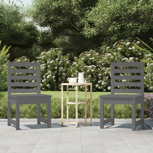 Garden Chairs 2 pcs 50x48x91.5 cm Grey Solid Wood Pine