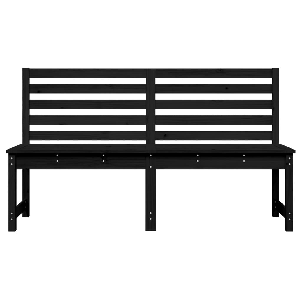 Garden Bench Black 157.5 cm Solid Wood Pine